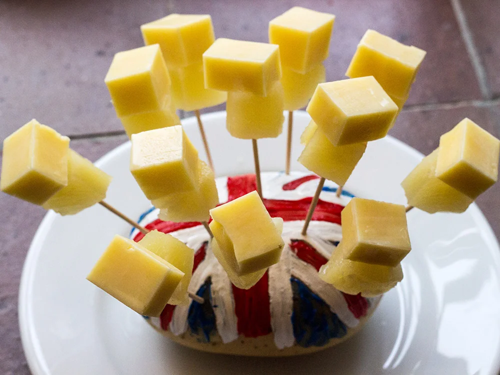 Cheese and pineapple hedgehog from the UK