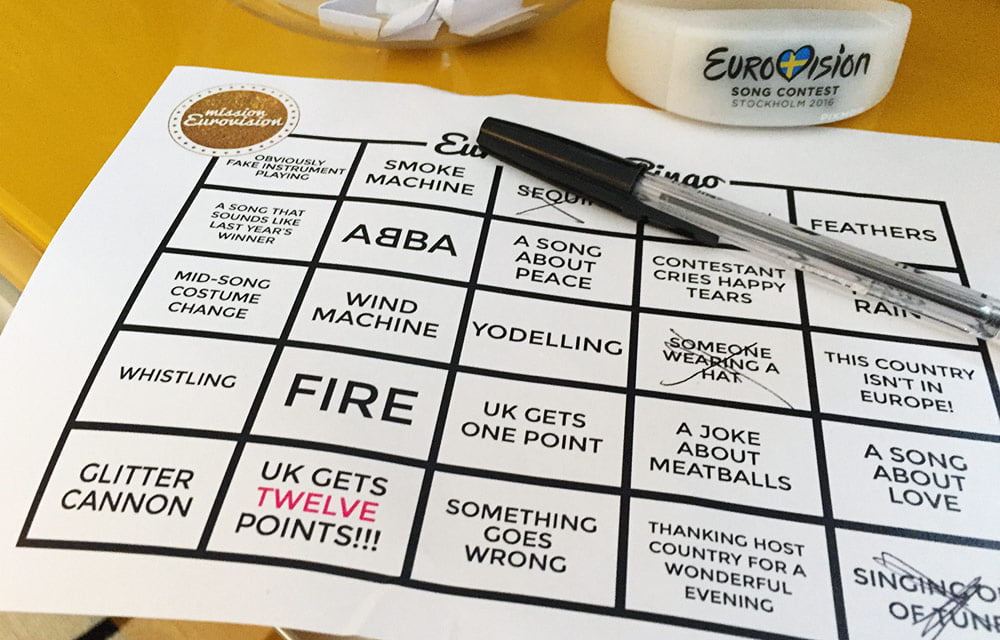 Mission Eurovision bingo