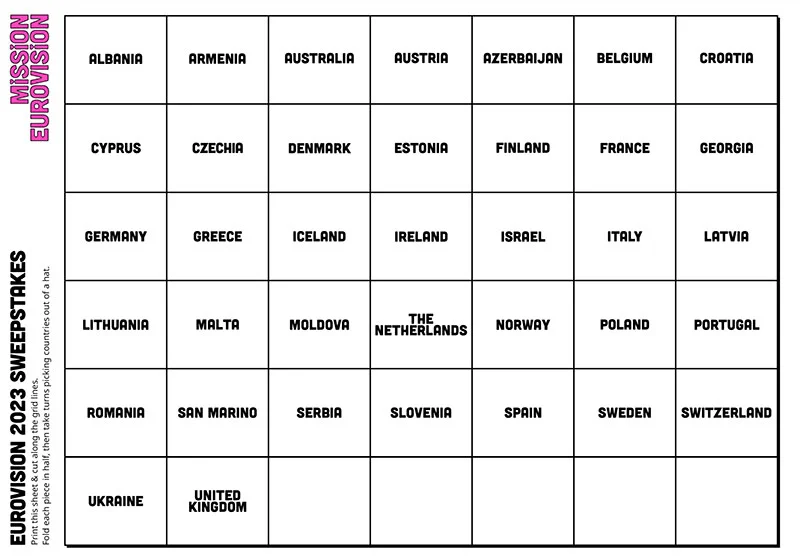 Eurovision 2024 Sweepstakes Mission Eurovision