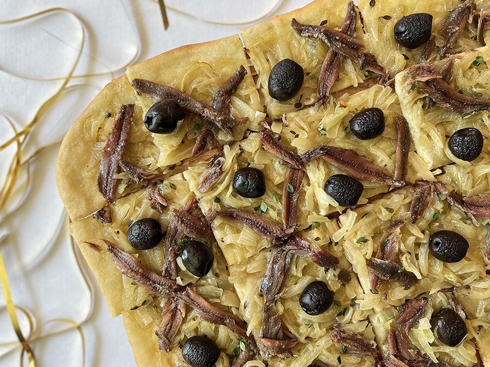 Pissaladière French onion and anchovy tart