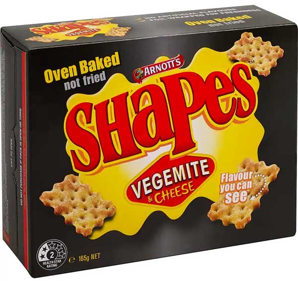 Vegemite & cheese shapes