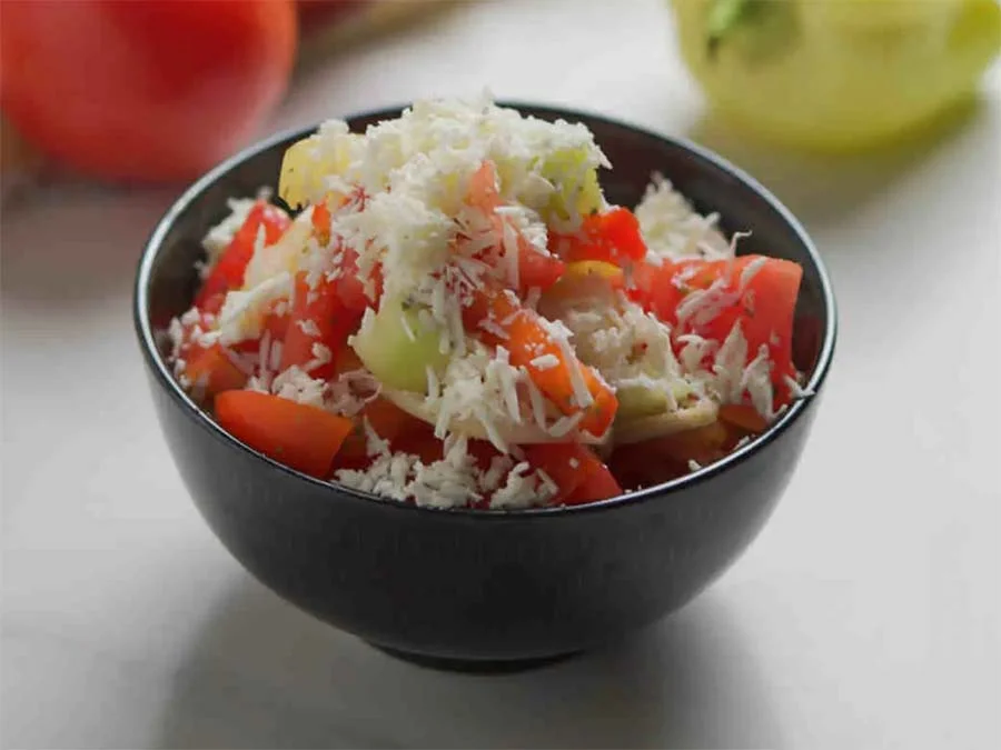 Shopska Salata from Bulgaria, Serbia & North Macadenia